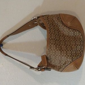 COPY - COPY - Sm.coach bag brown w leather strap +bottom corners,greatcondition…